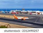 Small photo of Madeira, Portugal - September 13, 2022: EasyJet Airbus A319 airplane at Madeira Airport (FNC) in Portugal.