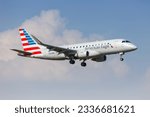 Small photo of Dallas, United States - May 5, 2023: American Eagle Envoy Air Embraer 175 airplane at Dallas Fort Worth Airport (DFW) in the United States.
