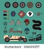 Vector Icons Of Vintage Car...