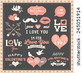 valentine's day labels  icons... | Shutterstock .eps vector #245051914