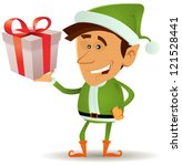 Christmas Elf Holding Gift ...