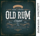vintage old rum label for... | Shutterstock .eps vector #1446295277