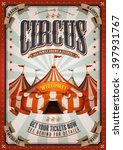 Vintage Circus Poster With Big...