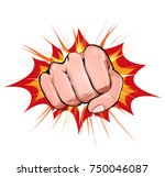 power fist on blasting... | Shutterstock .eps vector #750046087