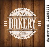vintage vector bakery label or... | Shutterstock .eps vector #212085331