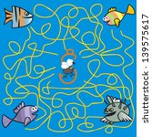 maze  fishes  board game  funny ... | Shutterstock . vector #139575617