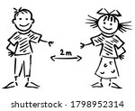 two little kids  keep safe... | Shutterstock .eps vector #1798952314