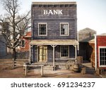 Western Town Rustic Bank. 3d...
