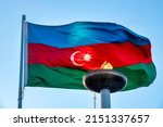Small photo of Azeri flag on Martyrâ€™s Lane, Baku, Azerbaijan