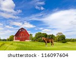 Agriculture landscape with old...