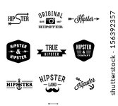 vintage hipster labels with... | Shutterstock .eps vector #156392357