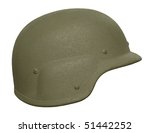A US PASGT (Personnel Armor System for Ground Troops) Kevlar helmet. This was the standard combat helmet of the American military from the late 1980s until 2003. It is still used by Iraqi forces.