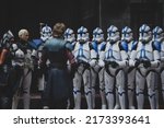 Small photo of JUNE 28 2022 - Star Wars The Clone Wars Anakin Skywalker with 501st clone troopers - Hasbro action figure