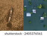 Small photo of Comparison of Drought and flood metaphor for climate change and extreme weather.