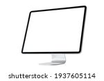 Mockup of modern desktop computer isolated on white background