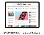 Sample news website on tablet computer