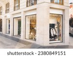 Small photo of Fashion clothing storefront facade and windows mockup for your own branding