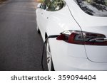 Electric car being charged 