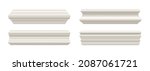 set of white skirting cornice... | Shutterstock .eps vector #2087061721
