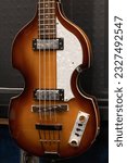 Small photo of Indianapolis - July 4, 2023: Hofner Violin Bass made famous by Paul McCartney. Hofner manufactures guitars and basses that resemble violins.