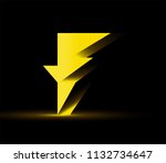 thunder high voltage symbol... | Shutterstock .eps vector #1132734647