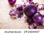 Photo of purple and gold xmas baubles | Free christmas images