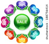 colorful discount labels.  | Shutterstock .eps vector #188756414
