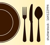 plate and cutlery | Shutterstock .eps vector #164122994