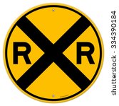 Yellow Rail Sign   Railroad...
