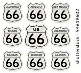 complete route 66 signs... | Shutterstock .eps vector #94619602