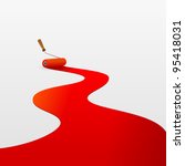 red paint and roller | Shutterstock .eps vector #95418031