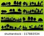 forest trees silhouettes... | Shutterstock .eps vector #117883534