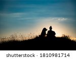 Silhouette Of Young Woman With...