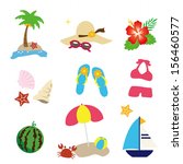 beach icon set | Shutterstock .eps vector #156460577