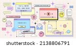 retro browser computer window... | Shutterstock .eps vector #2138806791