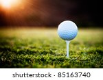 Close Up Of Golf Ball On Tee