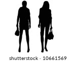 black silhouettes of females... | Shutterstock . vector #10661569