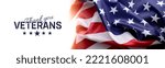 Small photo of Thank you Veterans concept Banner with United States National Flag. Veteran's day concept.