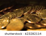 Gold Coins In Piles And Stacks...