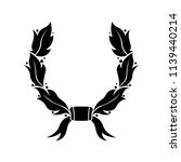 wreath. black flat symbol.... | Shutterstock .eps vector #1139440214