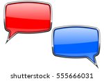 red and blue speech bubbles.... | Shutterstock .eps vector #555666031
