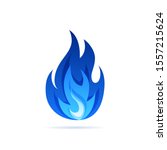 Gas Flame Icon. Blue Fire...