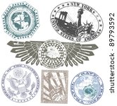 Set Of American Stamps