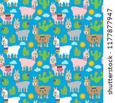 seamless  tileable llama and... | Shutterstock .eps vector #1177877947