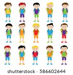vector collection of cute and... | Shutterstock .eps vector #586602644