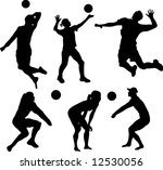 volleyball silhouettes | Shutterstock . vector #12530056