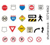 Various Traffic And Road Signs