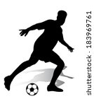soccer player vector silhouette | Shutterstock .eps vector #183969761