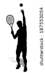 tennis player vector silhouette | Shutterstock .eps vector #187553054