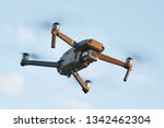 Drone midflight closeup outdoor flying